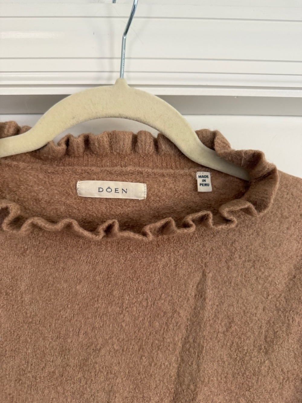 Doen Camel Ruffle-Trim Sweater - Picture 2 of 5
